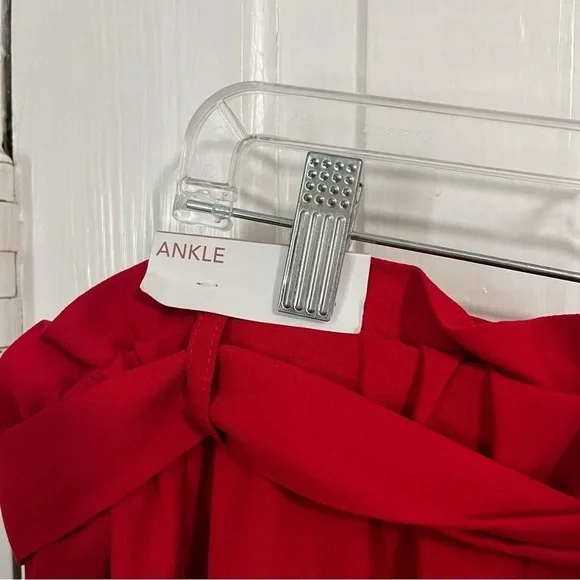 Lane Bryant Red Belted Pull On Ankle Pants Size 26 G - Picture 4 of 8